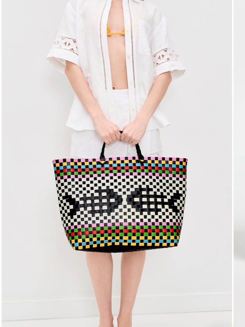 FARM Rio Multi Woven Fish Tote NWT